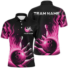 Load image into Gallery viewer, Personalized Pink Flame Bowling Polo Shirts For Men Bowling Team Jerseys Strike Bowling IPHW7291