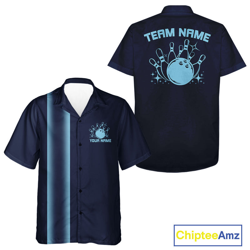 Custom Classic 50S Style Bowling Unisex Hawaiian Shirts, Vintage Bowling Team Outfit IPHW10065