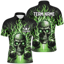 Load image into Gallery viewer, Personalized Multi-Color Skull Bowling Shirt For Men, Women And Kids, Custom Team'S Name Flame Bowler Jerseys IPHW5819