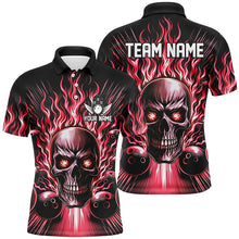 Load image into Gallery viewer, Personalized Multi-Color Skull Bowling Shirt For Men, Women And Kids, Custom Team'S Name Flame Bowler Jerseys IPHW5819
