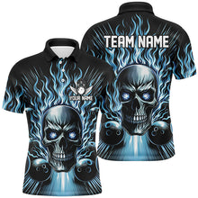 Load image into Gallery viewer, Personalized Multi-Color Skull Bowling Shirt For Men, Women And Kids, Custom Team'S Name Flame Bowler Jerseys IPHW5819