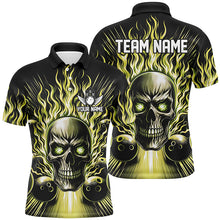 Load image into Gallery viewer, Personalized Multi-Color Skull Bowling Shirt For Men, Women And Kids, Custom Team'S Name Flame Bowler Jerseys IPHW5819