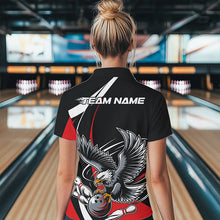 Load image into Gallery viewer, Custom Black And Red Eagle Bowling Women Quarter-Zip Shirts, Eagle Bowling Team Jerseys IPHW8732