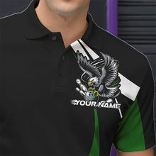 Load image into Gallery viewer, Custom Black And Green Eagle Bowling Men Polo Shirts, Eagle Bowling Team Jerseys IPHW8735