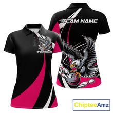 Load image into Gallery viewer, Custom Black And Pink Eagle Bowling Jerseys, Eagle Bowling League Shirt Team Uniform IPHW10812