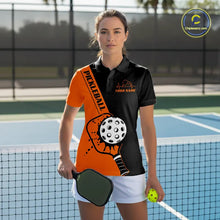 Load image into Gallery viewer, Black And Orange Custom Pickleball Team Shirts For Women, Pickleball Jersey Outfit IPHW10822