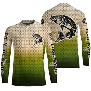 Custom Pike Fishing Long Sleeve Tournament Fishing Shirts, Pike Uv Protection Fishing Jerseys IPHW6218