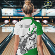 Load image into Gallery viewer, Custom White And Green Shark Jerseys, Shark Bowling Team Women Polo Shirts Bowlers Outfit IPHW8989