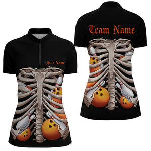 Bowling Balls And Pins Inside The Rib Cage Custom Halloween Skeleton Shirts For Men IPHW7601