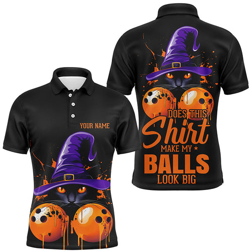 Halloween Black Cat Custom Funny Bowling Shirts For Men 