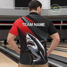 Load image into Gallery viewer, Custom Black And Red Shark Bowling Jerseys, Bowling Team Uniform Shark Men Quarter-Zip Shirts IPHW8999