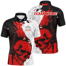 Load image into Gallery viewer, Personalized Multi-Color Flame Skull Bowling Team Shirts, Bowling Ball Pattern Bowling Jersey For Men And Women IPHW6567