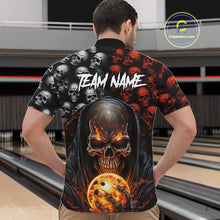 Load image into Gallery viewer, Custom Skull Bowling Men Quarter Zip Shirts Bowling League Team Jerseys Bowling Halloween Outfits IPHW5346