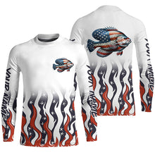 Load image into Gallery viewer, Personalized American Flag Crappie Long Sleeve Fishing Shirts, Patriotic Crappie Fishing Gifts IPHW5951