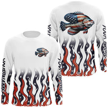 Load image into Gallery viewer, Personalized American Flag Crappie Long Sleeve Fishing Shirts, Patriotic Crappie Fishing Gifts IPHW5951