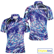 Load image into Gallery viewer, Custom Hologram Fire Flame Bowling Jerseys, Men Polo Bowling Tournament Outfits IPHW11125