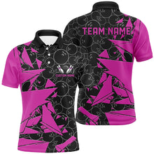 Load image into Gallery viewer, Custom Pink Bowling Team Shirts For Men And Women, Bowling Ball Pattern Bowlers Outfits IPHW6268
