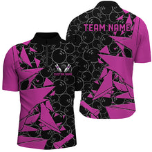 Load image into Gallery viewer, Custom Pink Bowling Team Shirts For Men And Women, Bowling Ball Pattern Bowlers Outfits IPHW6268