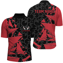 Load image into Gallery viewer, Custom Red Bowling Team Shirts For Men And Women, Bowling Ball Pattern Bowlers Outfits IPHW6269