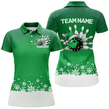 Load image into Gallery viewer, Custom Christmas Bowling Shirts For Women, Team Bowling Uniform Bowling Outfits | Green IPHW7328