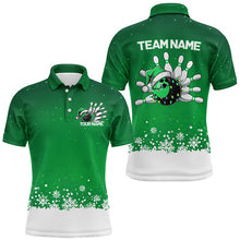 Load image into Gallery viewer, Custom Christmas Bowling Shirts For Men, Team Bowling Uniform Bowling Outfits | Green IPHW7328