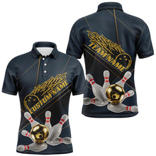 Load image into Gallery viewer, Custom Golden Bowling Shirts For Men, Flame Bowling Team Shirts Bowling Uniform IPHW7335