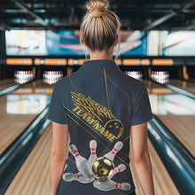 Load image into Gallery viewer, Custom Golden Bowling Shirts For Women, Flame Bowling Team Shirts Bowling Uniform IPHW7335