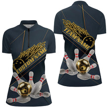 Load image into Gallery viewer, Custom Golden Bowling Shirts For Women, Flame Bowling Team Shirts Bowling Uniform IPHW7335