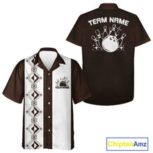 Load image into Gallery viewer, Custom Retro Bowling Button Up Shirt , Classic Vintage Bowling Team Hawaiian Shirt IPHW10072