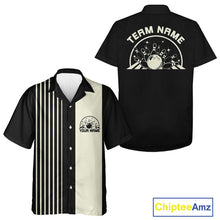 Load image into Gallery viewer, Custom Classic Striped Vintage Bowling  Shirt, Retro Bowling Button Up Team Shirt IPHW10074