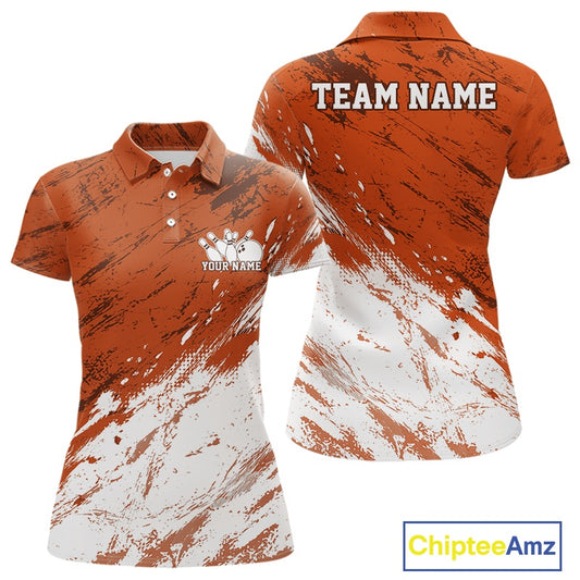 Orange and white polo shirt with 'Team Name' and 'Your Name' text, Chiptee Amz branding.
