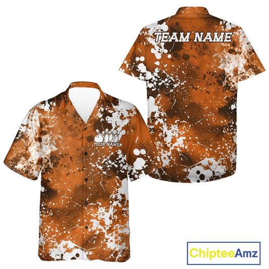 Orange and brown camouflage shirt with 'Team Name' text on a white background