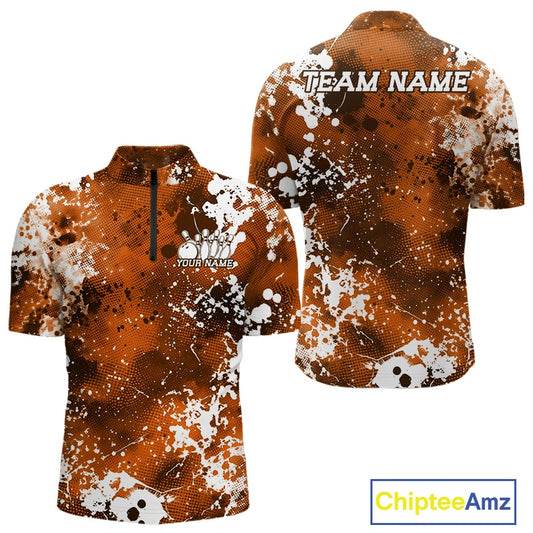 Brown and white camouflage shirt with 'Team Name' and 'Your Name' text on a white background