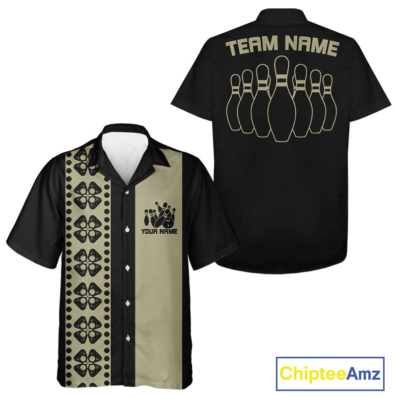 Custom Classic Retro Style Bowling Shamrock Pattern Vintage Bowling Team Shirts IPHW10081