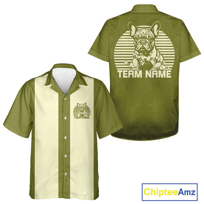 Custom French Bulldog Retro Bowling Shirt, Vintage Dog Lovers Bowling Shirt IPHW10219