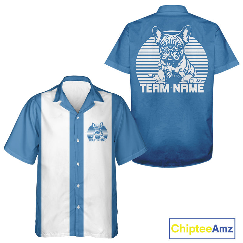 Custom French Bulldog Retro Bowling Shirt, Vintage Dog Lovers Bowling Shirt IPHW10219