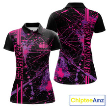 Load image into Gallery viewer, Custom Purple And Pink Splatter Camo Strike Bowling League Shirts, Women Bowling Jerseys IPHW10649