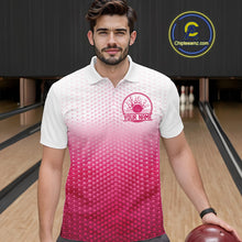 Load image into Gallery viewer, Custom Name Pink Bowling Jerseys For Men, Bowling League Polo Shirt Bowler Outift IPHW10655