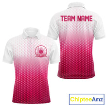 Load image into Gallery viewer, Custom Name Pink Bowling Jerseys For Men, Bowling League Polo Shirt Bowler Outift IPHW10655