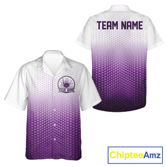 Custom Name Purple Bowling Jerseys For Men And Women, Bowling League Hawaiian Shirt Bowler Outift IPHW10657