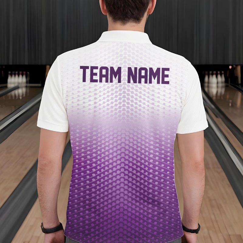 Custom Name Purple Bowling Jerseys For Men, Bowling League Polo Shirt Bowler Outift IPHW10657