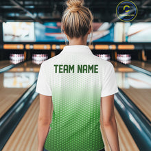 Load image into Gallery viewer, Custom Name Green Bowling Jerseys Women, Bowling League Quarter-Zip Shirt Bowler Outift IPHW10658