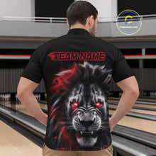 Load image into Gallery viewer, Custom Black And Red Lion Bowling Quarter-Zip Team Shirts For Men, Lion Bowling Jerseys IPHW9328