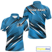 Load image into Gallery viewer, Custom Blue Team Bowling Jerseys For Men, Bowling Tournament Polo Shirt Bowler Outfit IPHW11418