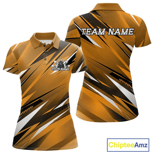 Customizable polo shirt with team name and logo design on a white background