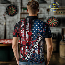 Load image into Gallery viewer, Custom Vintage Patriotic Dart Team Men Polo Shirts, US Flag Dart Jerseys IPHW9648