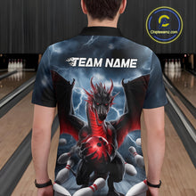 Load image into Gallery viewer, Custom Red Dragon Bowling Men Polo Shirts, Dragon Bowling Team Tournament Outfit IPHW9106