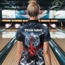 Load image into Gallery viewer, Custom Red Dragon Bowling Women Polo Shirts, Dragon Bowling Team Tournament Outfit IPHW9106