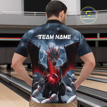 Load image into Gallery viewer, Custom Red Dragon Bowling Men Quarter-Zip Shirts, Dragon Bowling Team Tournament Outfit IPHW9106