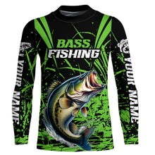 Load image into Gallery viewer, Customized Bass Fishing Long Sleeve Tournament Shirts, Bass Fishing Gifts For Fisherman | Green IPHW6646